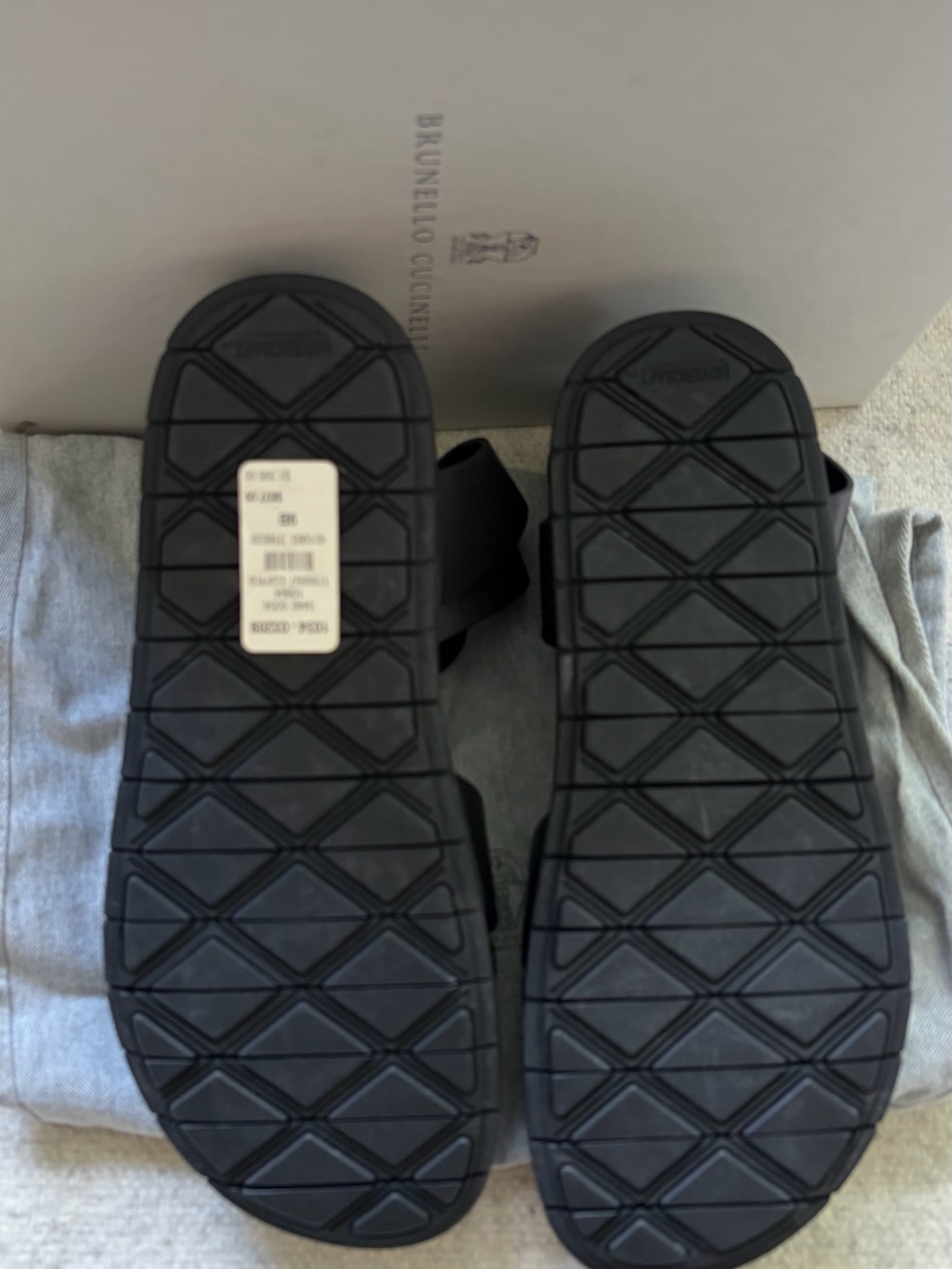 Brunello Cucinelli women’s black Leather Strap Sandals - Picture 3 of 6